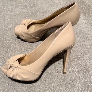 Nude Peep Toe 3 inch Heels